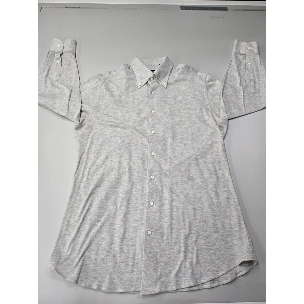 Spier & MacKay Men's Premium Cotton Button Down L/S Shirt Gray Size 16/32